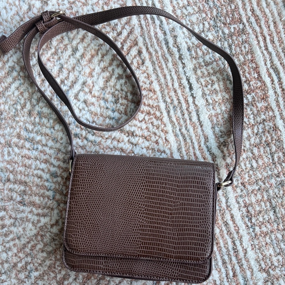 Faux crocodile brown purse